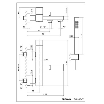 Смеситель для ванны KERAMA MARAZZI Futura 66440CKM.21.018 хром