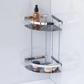 Полка в ванную угловая AM-PM Sense L A7454200 2-ярусная 23х30см хром