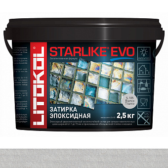 Эпоксидная затирка LITOKOL STARLIKE EVO титановый белый 2,5кг