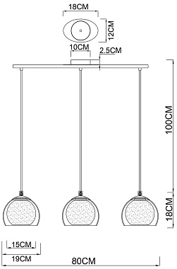 Светильник подвесной Arte Lamp RASTABAN A7984SP-3CC 60Вт E27