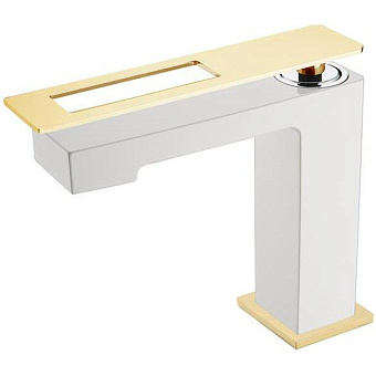 Смеситель для раковины Boheme Q 141-WG белый/золотой