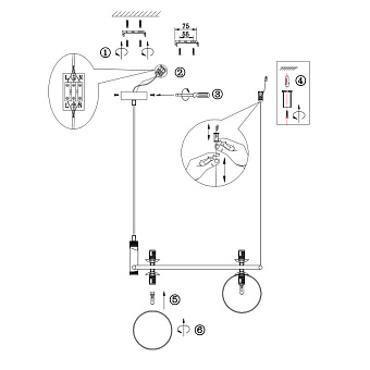 Светильник подвесной Maytoni Ring MOD013PL-04W 100Вт G9