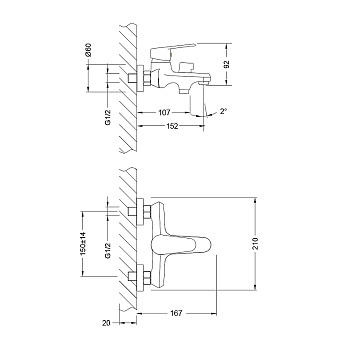 Смеситель для ванны LEMARK Point lm0314c хром