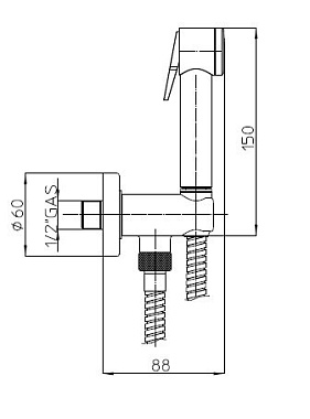 Гигиенический душ BOSSINI Paloma C69013B.030 хром
