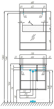 Шкаф зеркальный Акватон Ривьера 1A238902RVX20 13х60х85см с подсветкой