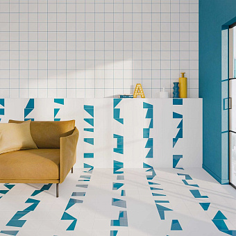 Настенная плитка WOW Duo 121891 Cyan 15х15см 0,536кв.м. матовая