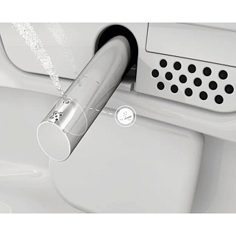 Унитаз напольный VITRA V-Care 7232B403-6217 безободковый с микролифтом