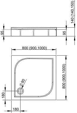 Душевой поддон RADAWAY Delos 4C88170-03 80х80см