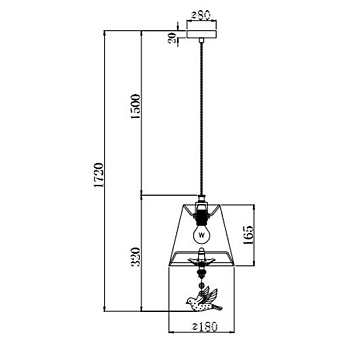 Светильник подвесной Maytoni Passarinho ARM001-22-W 40Вт E14