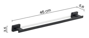 Полотенцедержатель Gedy Atena 4421/45(14) чёрный матовый 45см