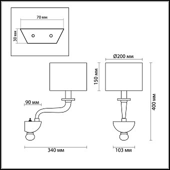 Бра Odeon MODERN 4727/1W 40Вт E14