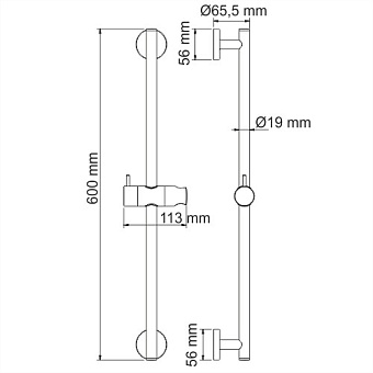 Штанга для душа WASSERKRAFT A122 хром
