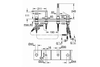 Смеситель для ванны GROHE Plus 29307AL3 чёрный