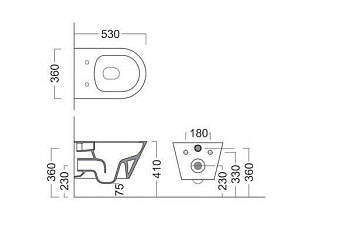 Унитаз подвесной KERAMA MARAZZI Plaza Modern PLMR.wc.02 безободковый без сиденья