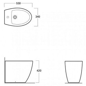Биде напольное SIMAS Lft Spazio LFT21 bi*1