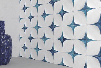 Настенная плитка WOW Blanc Et Bleu 108910 Leaf Wall Decor 12,5х12,5см 0,417кв.м. матовая