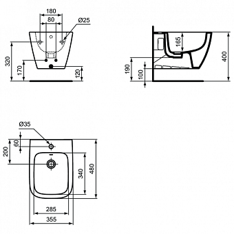 Биде подвесное IDEAL STANDARD Ideal Standard i.life S T459301