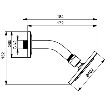Верхний душ IDEAL STANDARD IDEALRAIN B9436AA chrome