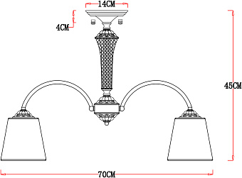 Люстра потолочная Arte Lamp GRACIE A7301PL-5PB 40Вт 5 лампочек E14