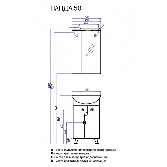 Шкаф зеркальный Акватон Панда 1A007402PD01R 17,2х50х79,8см с подсветкой