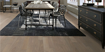 Паркетная доска KARELIA Essence дуб OAK 4 STORY 138 MISTY GREY 10110748A5254111 1116х138х14мм 1,23кв.м 1-полосная