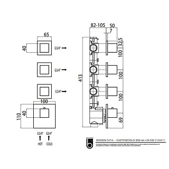 Смеситель для душа BOSSINI Cube Z032205.030 хром
