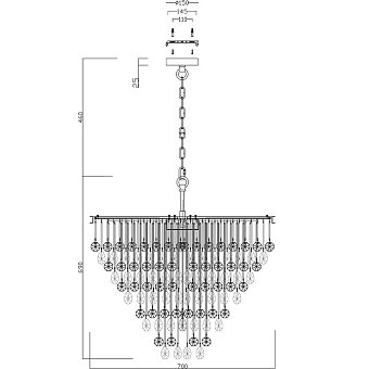 Светильник подвесной Maytoni Linn MOD091PL-09CH 40Вт E14