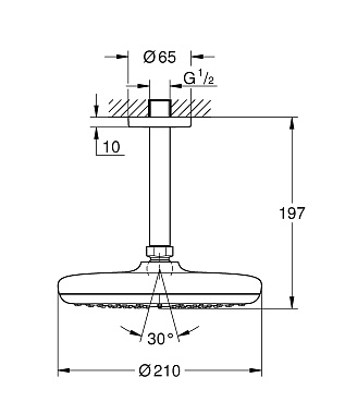 Верхний душ Cisal Shower DS01319021 хром