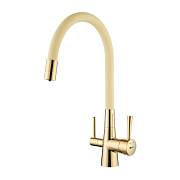 Смеситель для кухни LEMARK Comfort LM3075G-Beige бежевый/золото