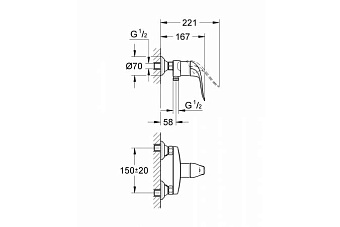 Смеситель для душа GROHE Euroeco Special 32781000 хром
