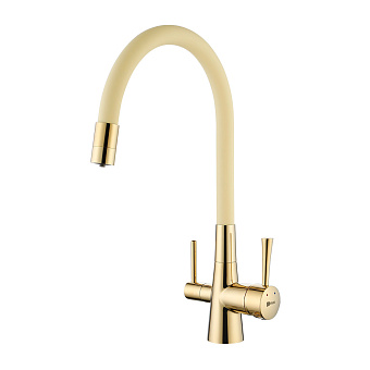 Смеситель для кухни LEMARK Comfort LM3075G-Beige бежевый/золото
