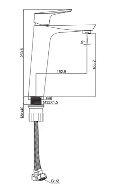 Смеситель для раковины Maxonor MN1173 хром