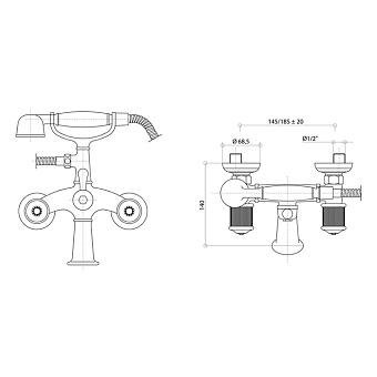 Смеситель для ванны Bongio Impero 65526OR00 золотой