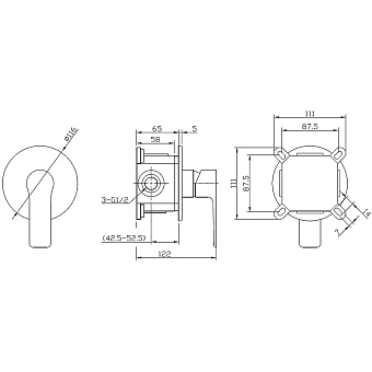 Смеситель для душа ESKO SB 83 чёрный матовый