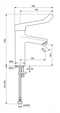 Смеситель для раковины IDEAL STANDARD CERAPLUS 2 BC106AA хром