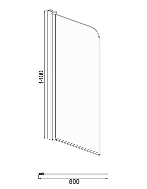 Стеклянная шторка на ванну Azario Merrit AZ-NF6211 800 140х80см
