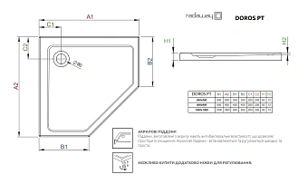 Душевой поддон RADAWAY Doros PT 100х100см