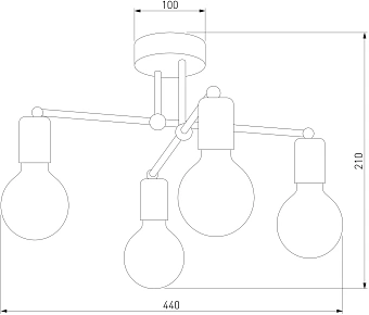 Светильник потолочный TK Lighting Retro 1904 60Вт E27