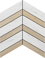 Керамическая мозаика ESTIMA Supreme Mosaic/SM01_NS/SI03_NS/37,5x29x10/Chevron Pine 37,5х29см 0,109кв.м.