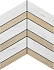 Керамическая мозаика ESTIMA Supreme Mosaic/SM01_NS/SI03_NS/37,5x29x10/Chevron Pine 37,5х29см 0,109кв.м.