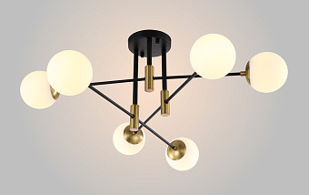 Люстра потолочная CRYSTAL LUX FIDEL FIDEL PL6 BLACK 360Вт 6 лампочек E27