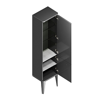 Пенал подвесной KERAMA MARAZZI Pompei PO.N.150.BLK 33х43х180см чёрный глянцевый