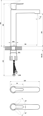 Смеситель для раковины RAVAK Puri PU 015.00 хром
