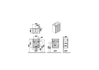 Тумба с раковиной VITRA Root Groove 69198 28,5х45,5х57,5см