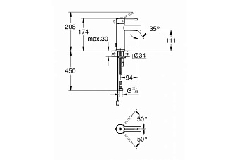 Смеситель для раковины GROHE Essence New 32899001 хром