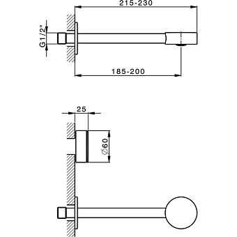 Смеситель для раковины Cisal Slim SM01351040 чёрный (матовый)
