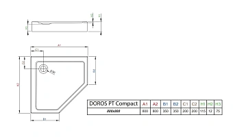 Душевой поддон RADAWAY Doros PT 90х90см