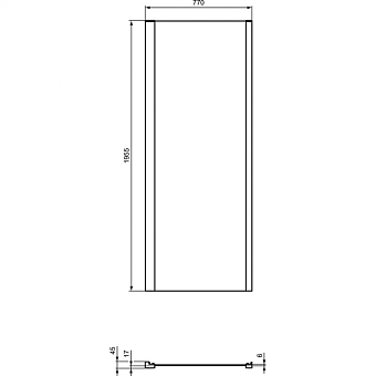 Фиксированная боковая панель 80 см Ideal Standard CONNECT 2 L K9299V3