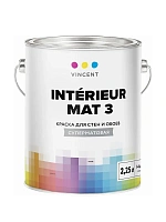 Краска для минеральных поверхностей акриловая/матовая VINCENT DECOR Intérieur Mat 3 I-3 Белый основа A 2,25л