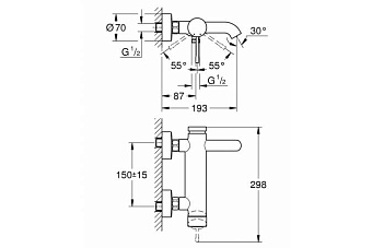 Смеситель для ванны GROHE Essence New 33624DA1 медь